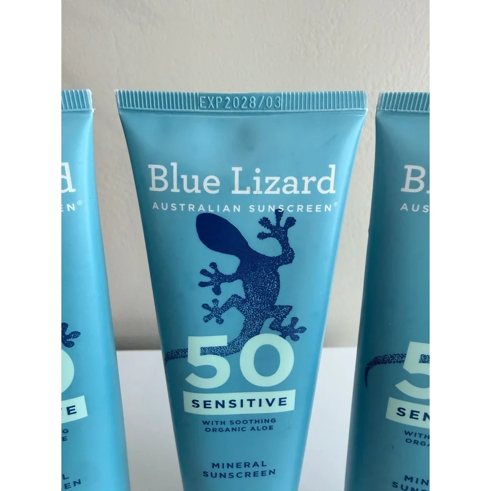 Blue Lizard Sunscreen Sensitive SPF 50 3-Pack 5oz Mineral Aloe NWT EXP 2028